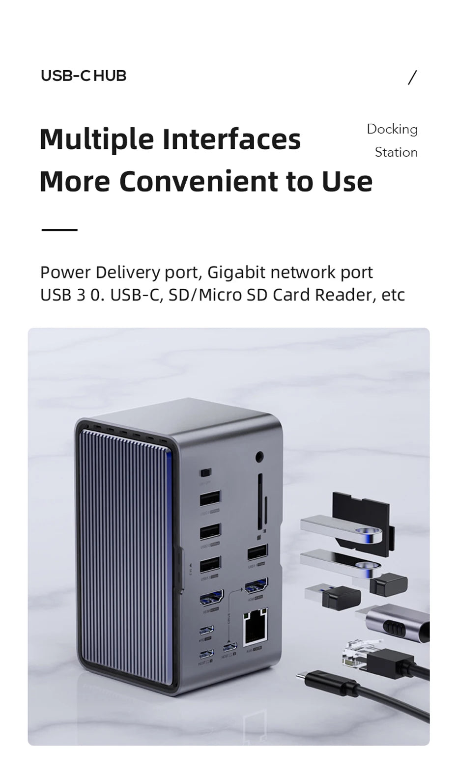 🚀💻 Hagibis USB-C Docking Station – Dual HDMI + M.2 SSD Enclosure (U100 Series)