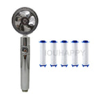 🚿💨 High-Pressure Turbo Fan Shower Head – Handheld Water-Saving Rainfall Spray with 5 Filters | Bathroom Accessories