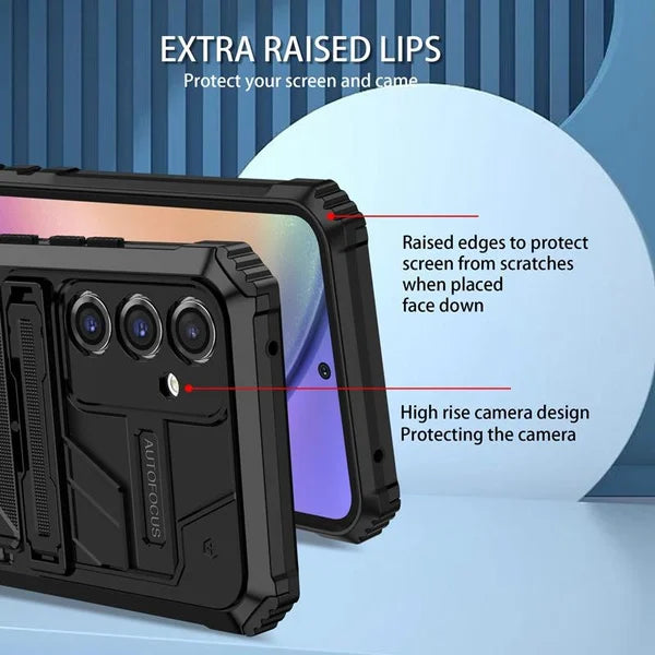 Rugged Armor Case with Belt Clip Holster & Kickstand for Samsung Galaxy