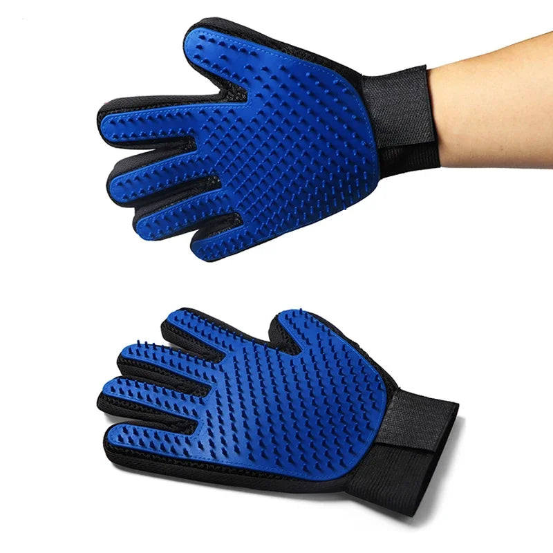 Silicone Pet Grooming Gloves – Hair Removal Brush for Dogs & Cats