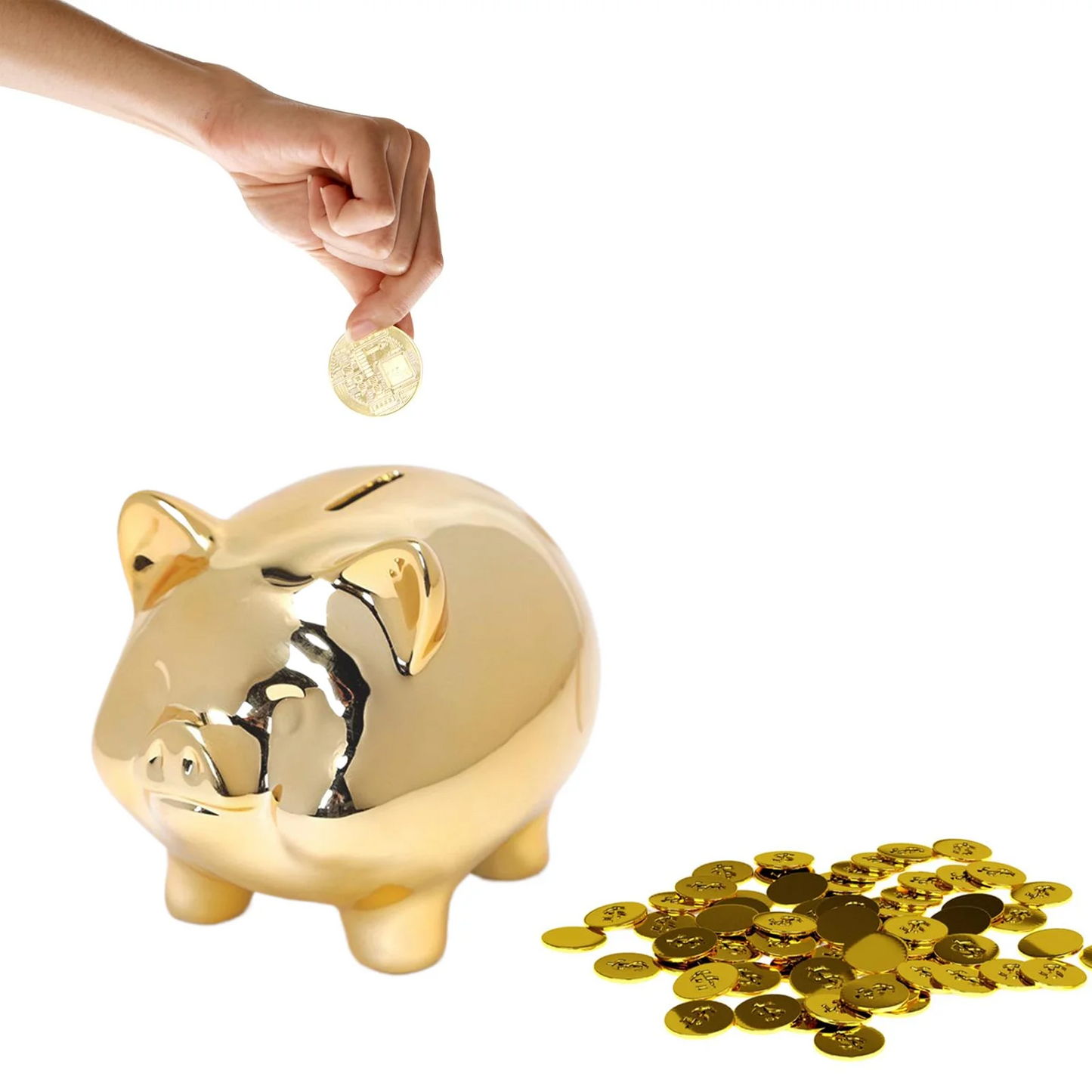 🐷✨ Ceramic Gold Pig Piggy Bank 💛 | Cute Coin Savings Money Box 💰 | Lucky Pig Home Decoration & Creative Home Furnishings