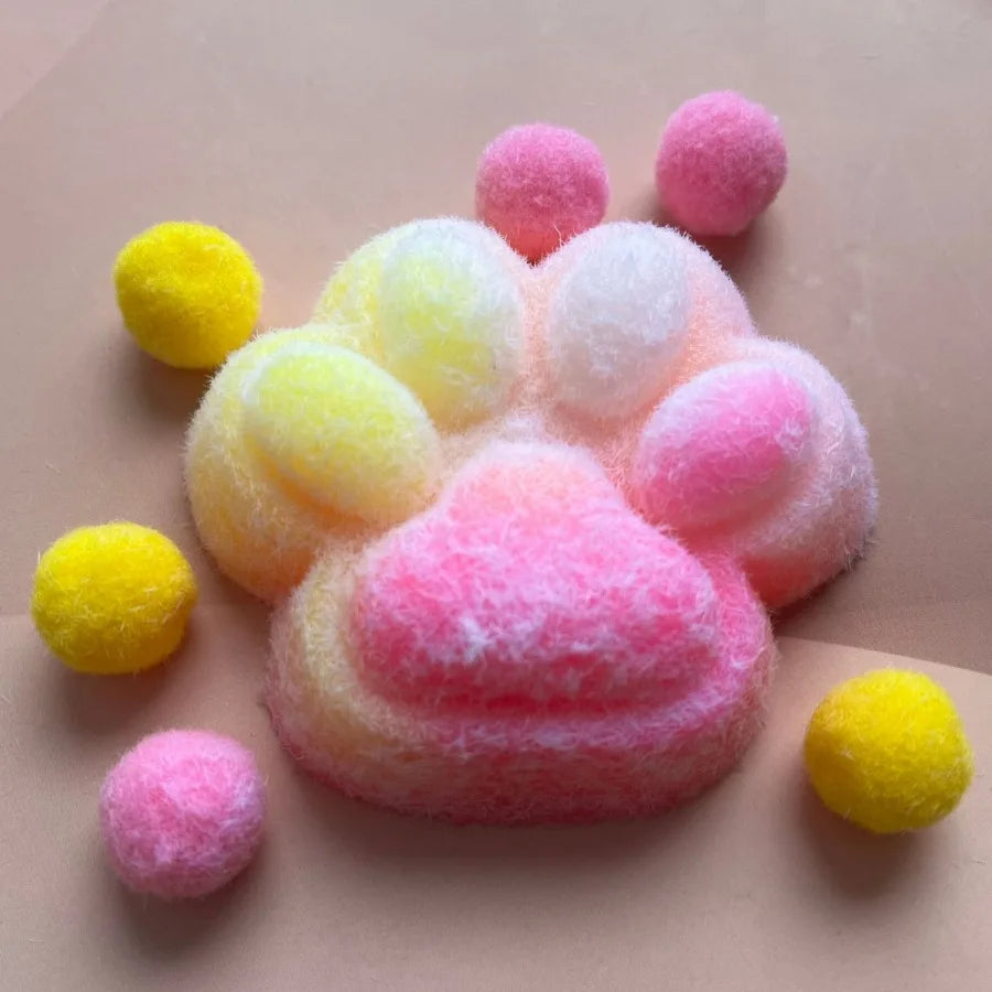 Cat Paw Mochi Squishy Toy – Soft Plush & Silicone Slow-Rebound Fidget