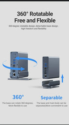 💻🔗 15-in-1 Type-C Docking Station – 4K@60Hz HDMI & DisplayPort Hub