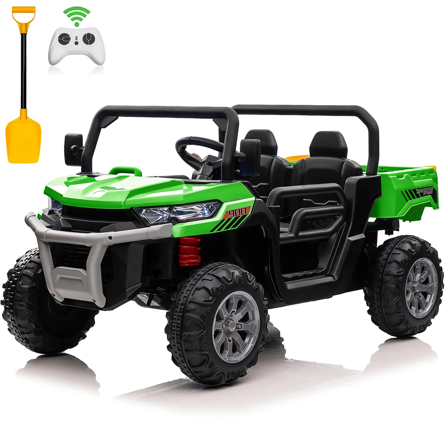 🚜⚡ 24V 2-Seater Ride-On Dump Truck – Kids UTV Electric Car with 2.4G Remote, 4-Wheeler, Bluetooth Music & LED Lights
