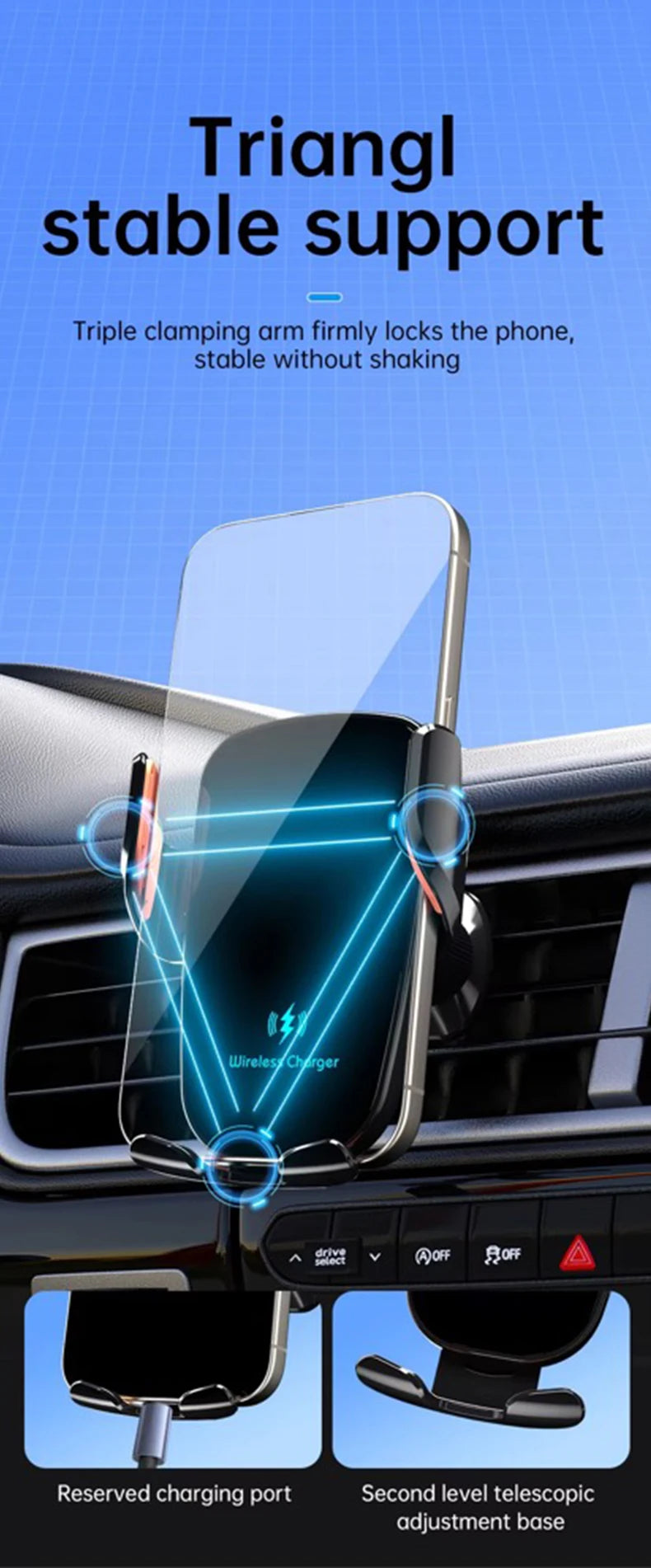 🚗📱 UYUXIO 15W Wireless Car Charger Air Vent Mount