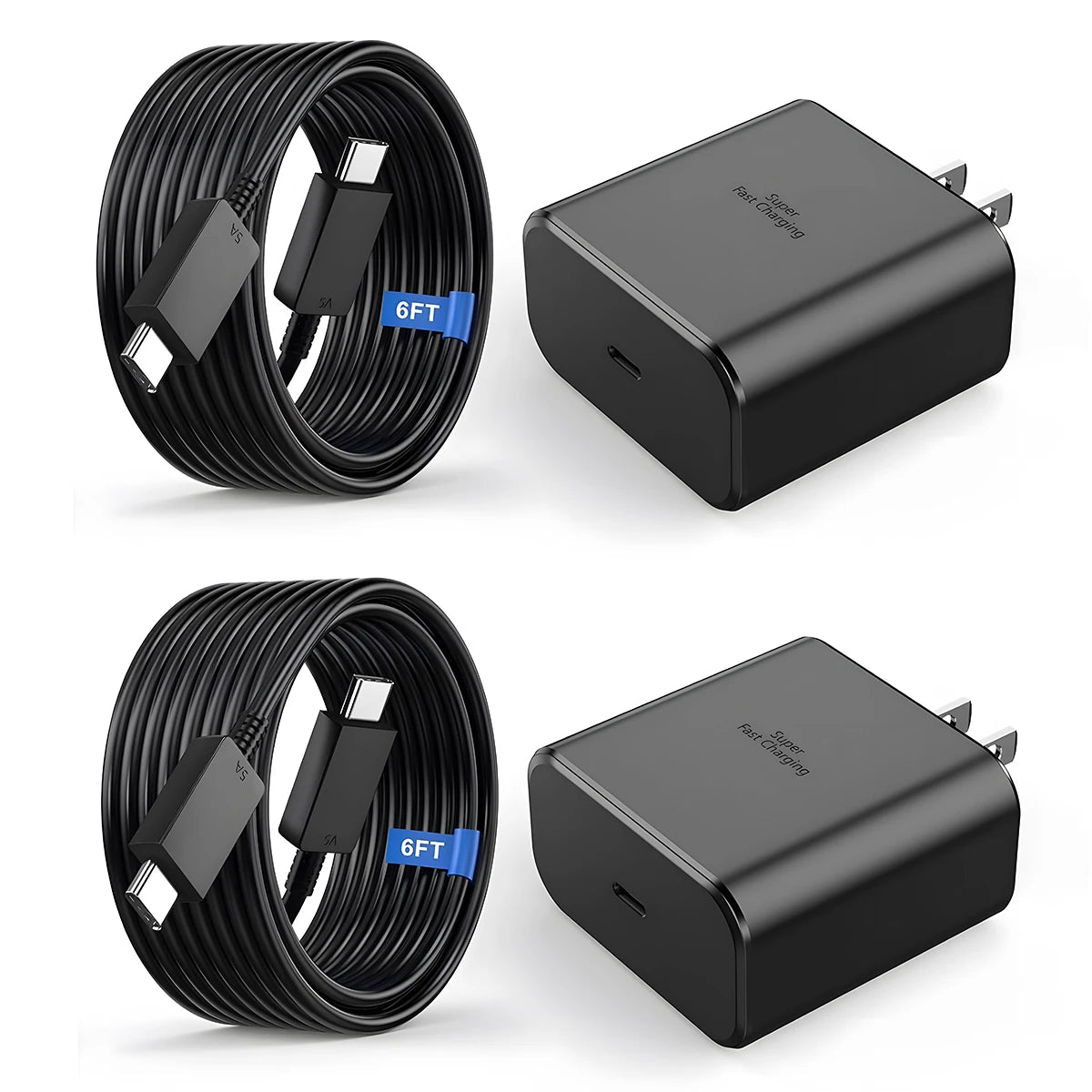 45W Super Fast Charger with USB-C Cable for Samsung Galaxy