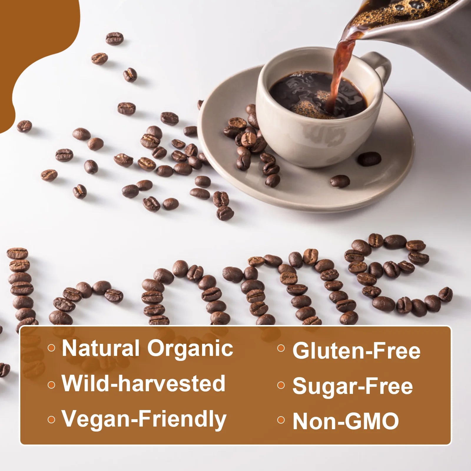 BWEORTHS 250G Mushroom Coffee Mixed Reishi & Lion's Mane Mushrooms Support Immunity and Focus Health Boost Memory NO-GMO 10 in 1