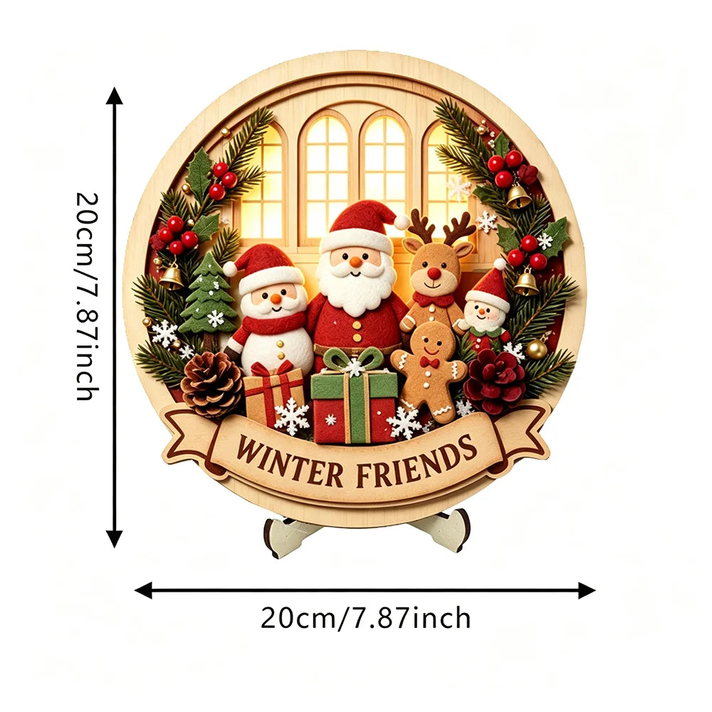 Christmas Wooden Tabletop Décor – Santa, Snowman & Reindeer