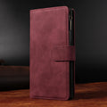 CAESBON Wallet Zipper Magnetic Flip Case with Kickstand for Google Pixel
