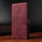 CAESBON Wallet Zipper Magnetic Flip Case with Kickstand for Google Pixel