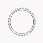 💎✨ KNOBSPIN D Color Moissanite Eternity Ring 🤍 | Solid 18K White Gold over 925 Sterling Silver Wedding & Engagement Band for Women 💍