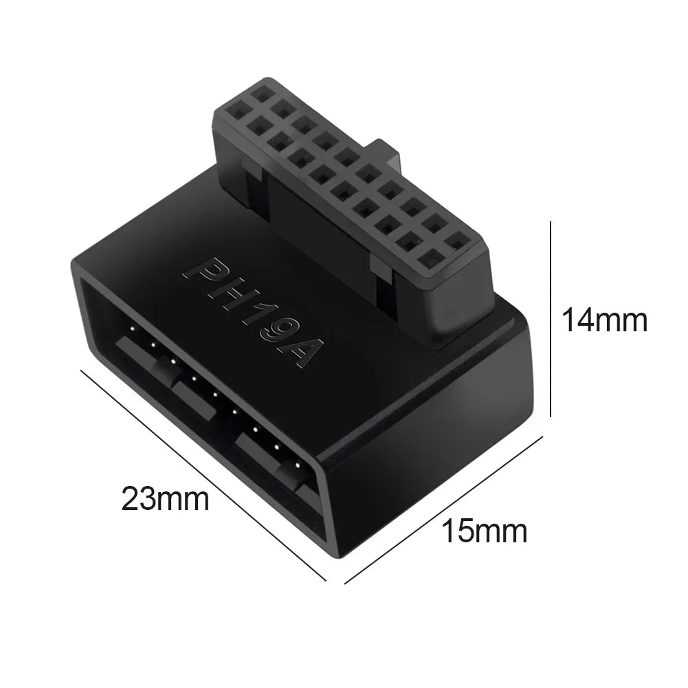 USB 3.0 Motherboard Header Adapter 19P/20P 90° Desktop Converter