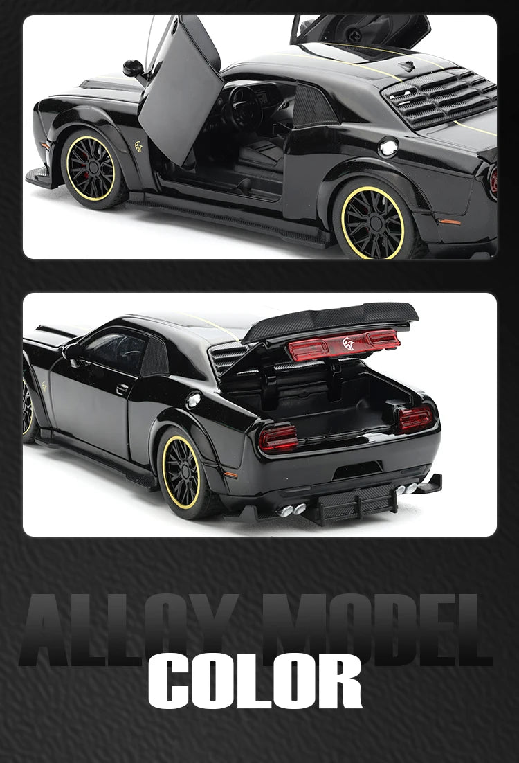 1:32 Dodge Challenger SRT Hellcat Redeye V8 Alloy Metal Diecast Model American Muscle Sports Car Collection For Hobby Decor