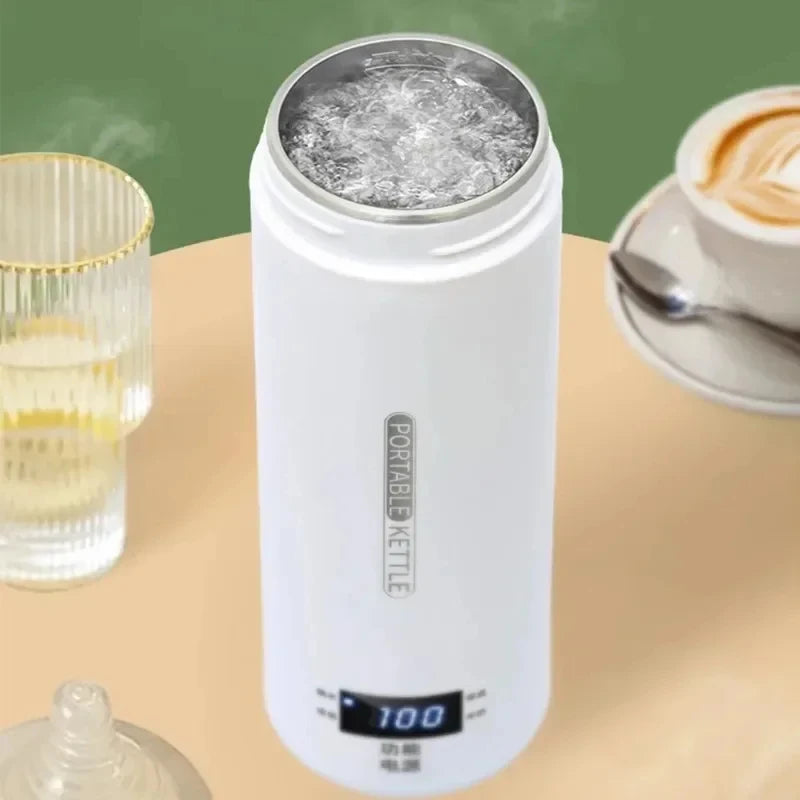 🔥☕ 450ML Portable Electric Kettle Thermal Cup | Fast Boil Tea & Coffee Travel Kettle 🧳 | Anti-Scald Water Bottle with English Menu