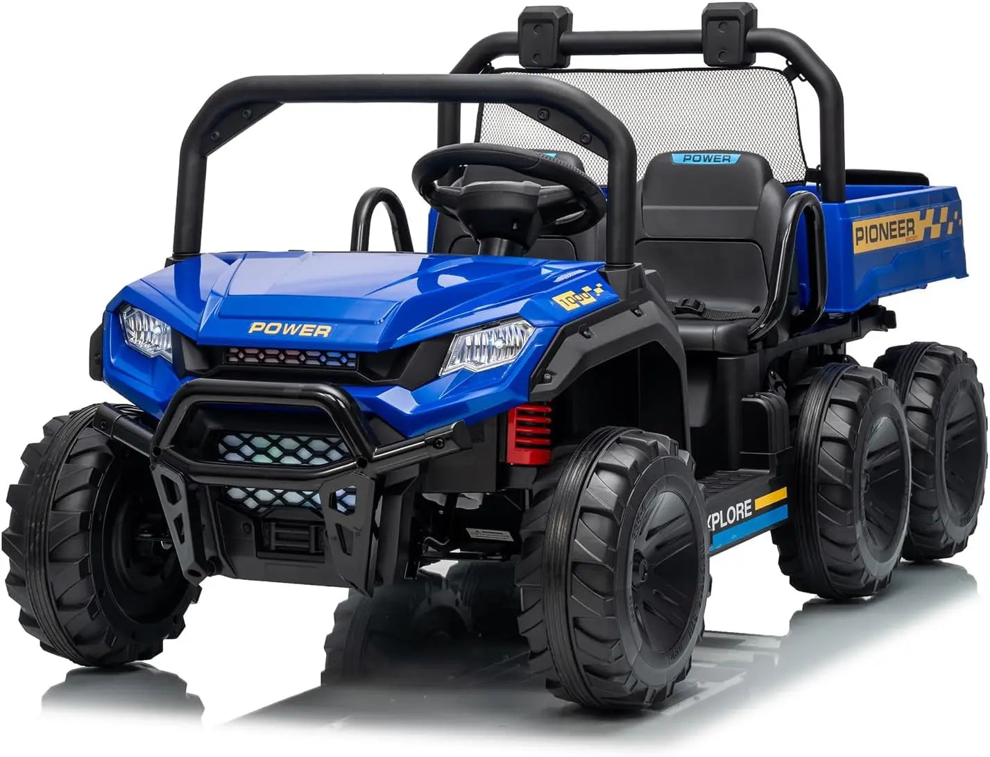 🚜⚡ 24V 2-Seater Kids Ride On Dump Truck 4WD Electric Car with Remote Control, Dump Bed, 3 Speed Modes, Music & LED Lights