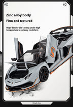 1:18 Scale SVJ63 Alloy Car Toy Model with Sound & Light Effects – Diecast Supercar Collection