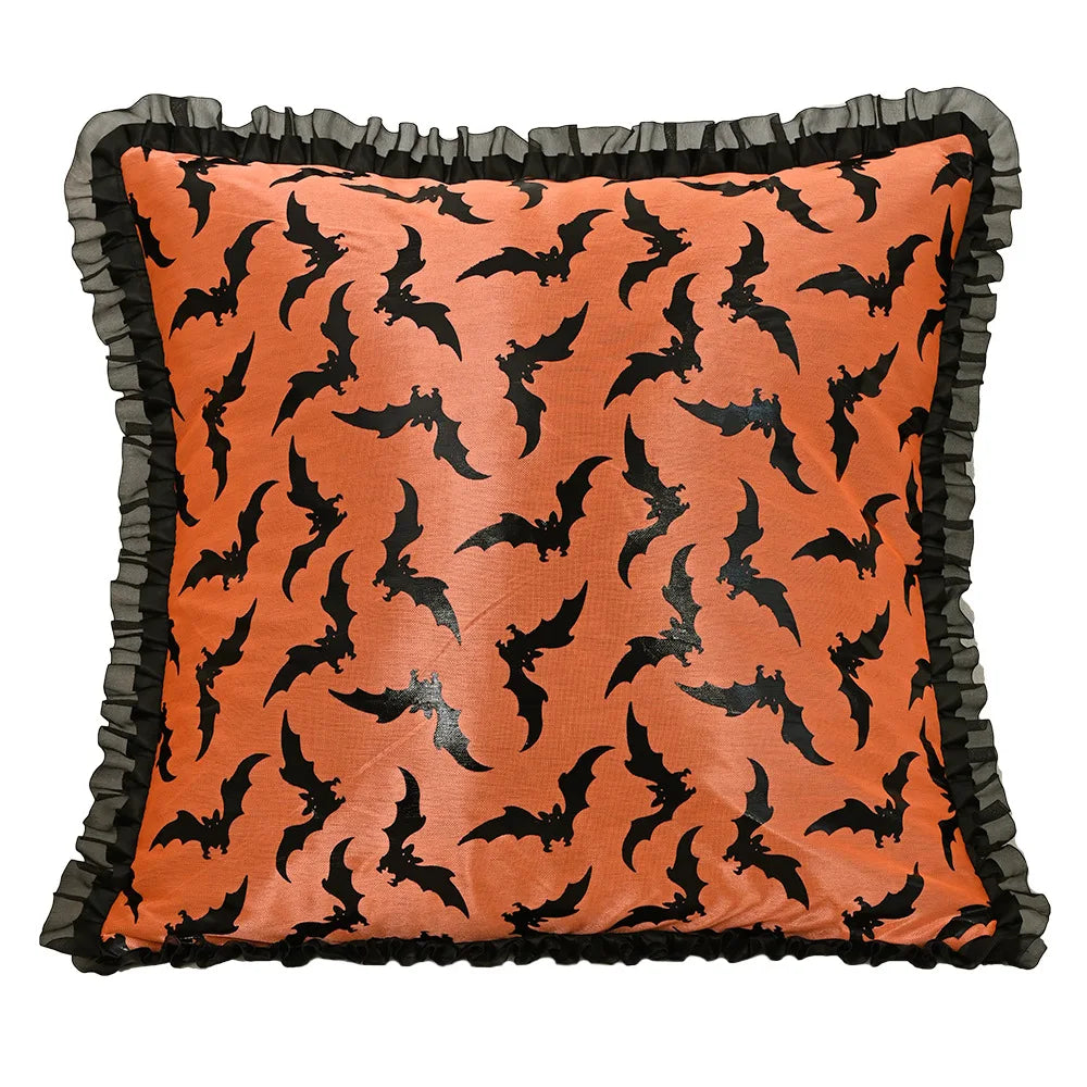 Halloween Cushion Cover – Bat & Ghost Gothic Décor