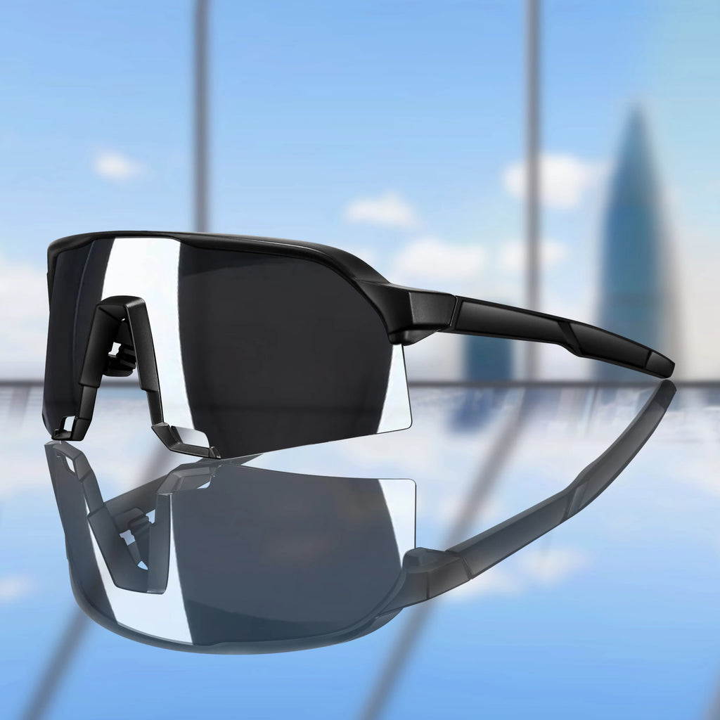 Cycling Sunglasses for Men and Women UV400 Available in 5 colors, these big-frame eyewear pieces are perfect for running, fishing, and other sports activities.