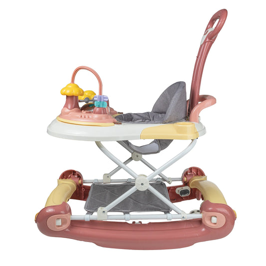 Baby Multi-Functional Comfortable Walker With Awning Anti-Rollover Baby Walker Can Sit, Adjust And Shake The Walker