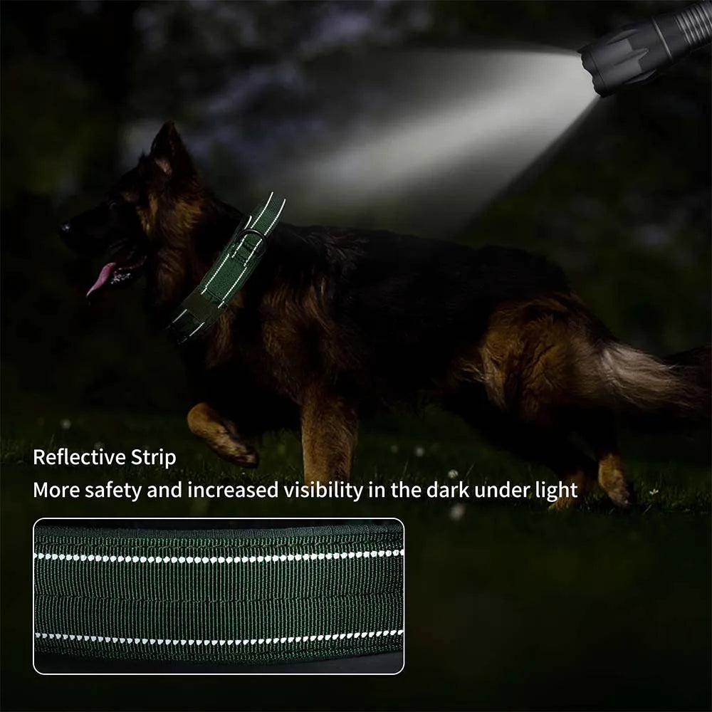 🐕🛡️ Tactical Dog Collar with Handle – Heavy Duty Double Buckle
