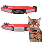 🐱✨ Reflective Adjustable Cat Collar – Personalized ID Free Engraving