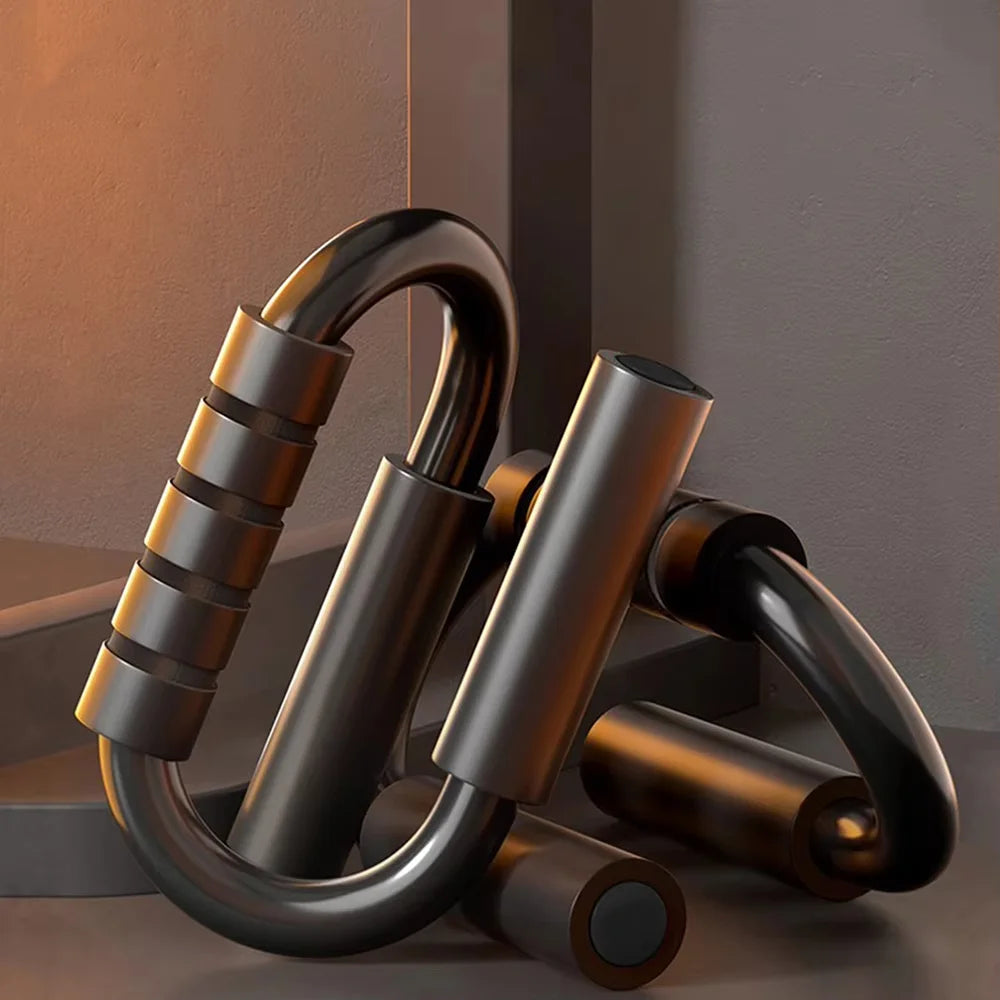 S-Type Push Up Bars – Anti-Skid Foam Handle & Thickened Steel Home Fitness Equipment💪🔥