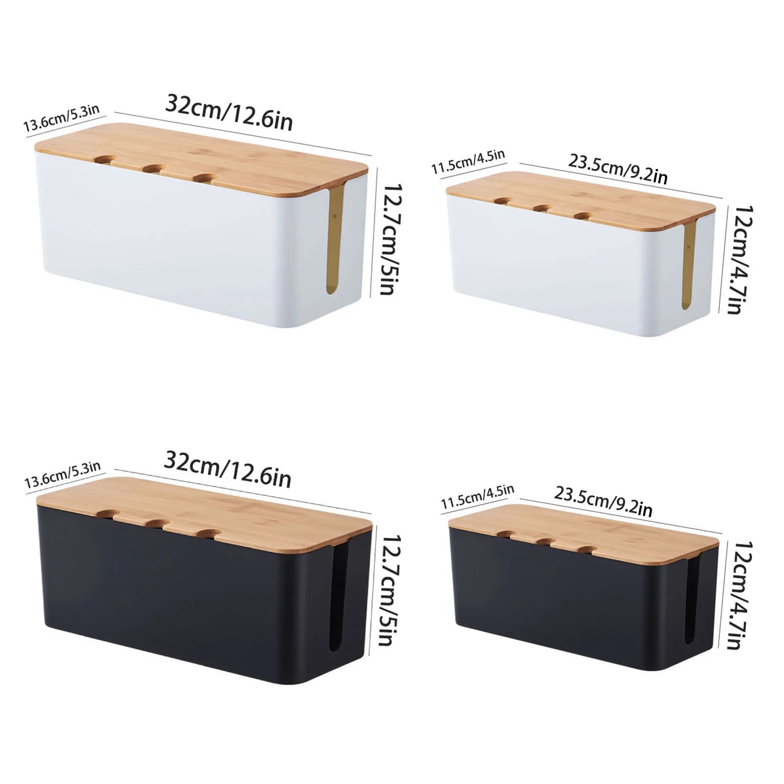 🌿📦 Large Wooden Style Cable Management Box – Power Strip & Wire Cover
