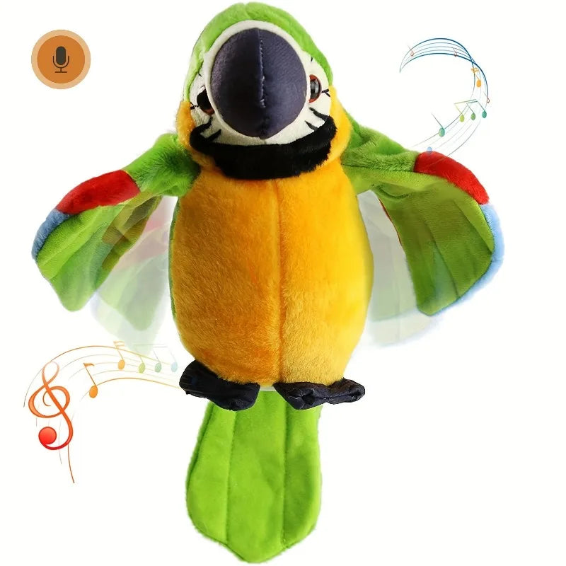 🦜💬 Talking Macaw Parrot Plush Toy – Voice Repeating Electronic Stuffed Bird with Animated Movement