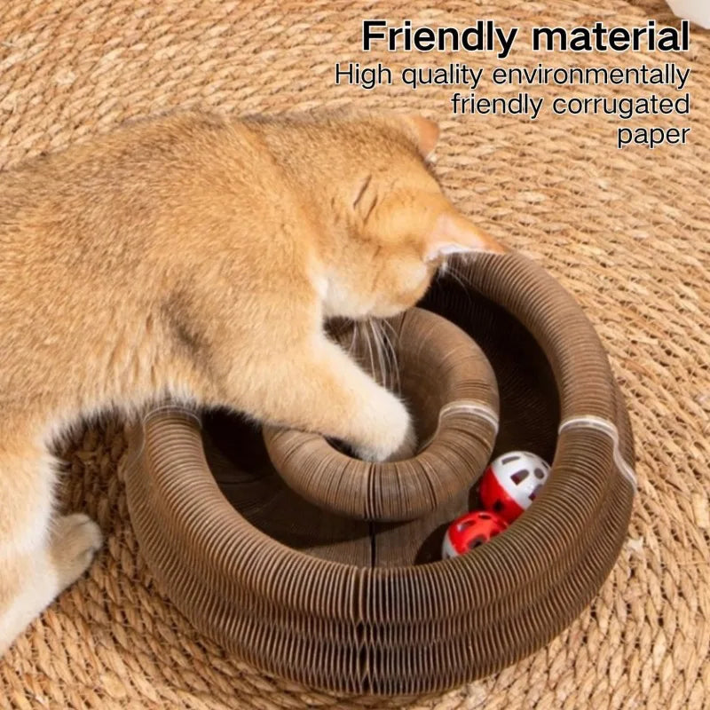Magic Organ Interactive Cat Toy Scratcher Board Pet Toy Foldable Eco-Friendly Cardboard Flexible Changeable Accordion Shape Toy
