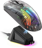 🔥🖱️ ATTACK SHARK X2 Pro Triple Mode Wireless RGB Gaming Mouse – Transparent Shell