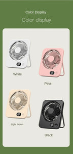 🌬️📱 Xiaomi Portable Desk Fan – 5 Speeds Ultra Quiet with Power Display