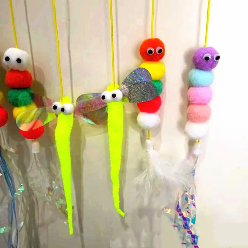 Funny hanging teaser wand toy for interactive cat playtime