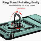 Slide Camera Armor Case with Magnetic Ring Holder for Google Pixel