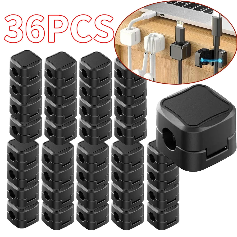 🧲🔌 Magnetic Cable Clips – Smooth Adjustable Cord Holder (4/8/16/36PCS)