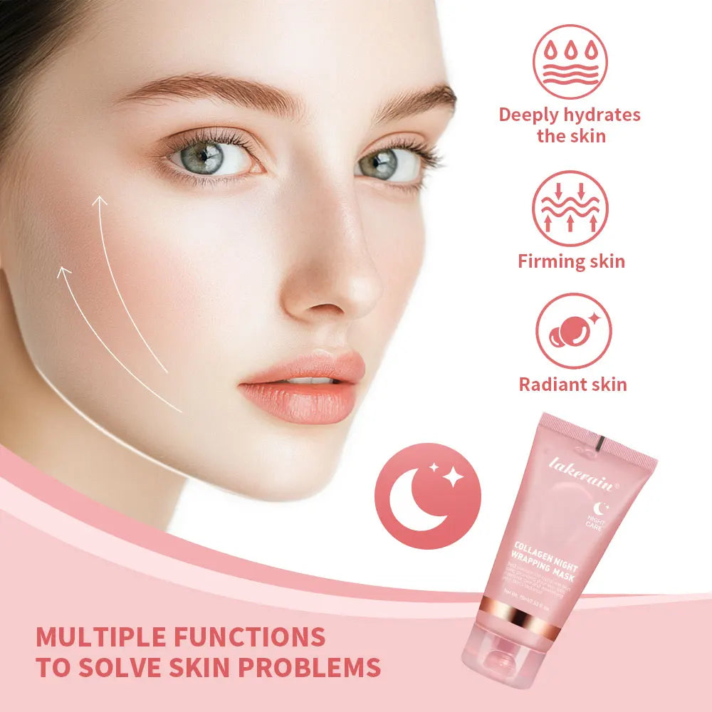 💎🍯 Collagen Jelly Cream Overnight Mask – Hydrolyzed Collagen Peel-Off Wrapping Mask for Hydrating, Firming & Moisturizing Skin
