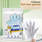 🧤🐾 6PCS Pet Wash-Free Cleaning Gloves – Dry Grooming Wipes