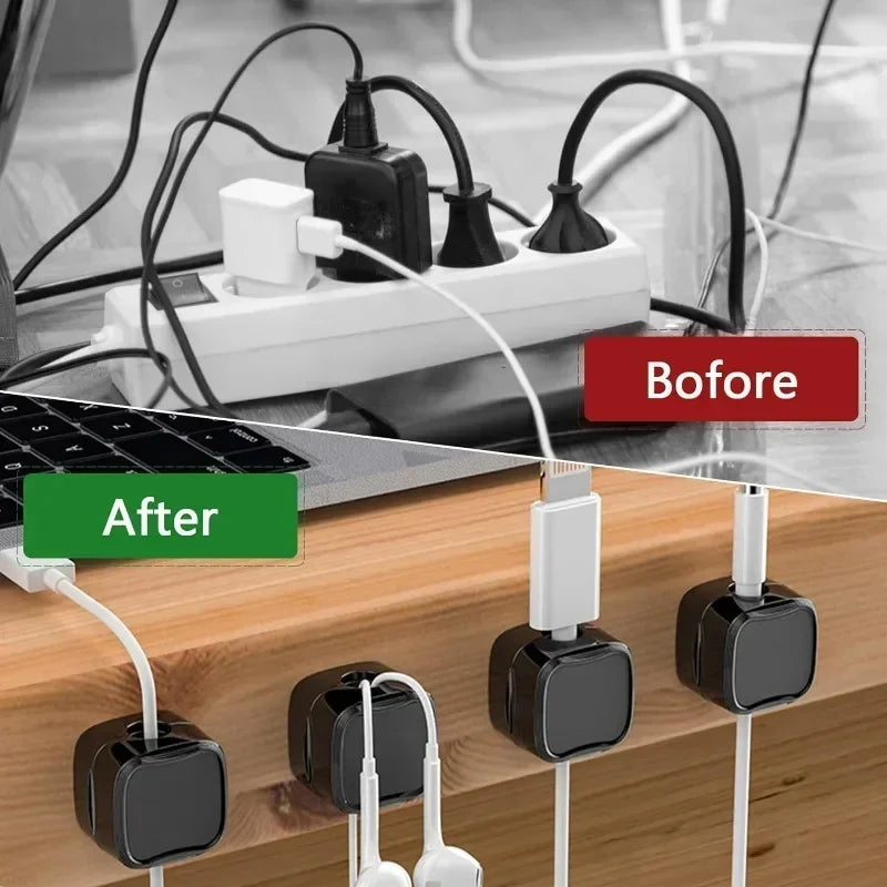 🧲🔌 Magnetic Cable Clips – Smooth Adjustable Cord Holder (4/8/16/36PCS)