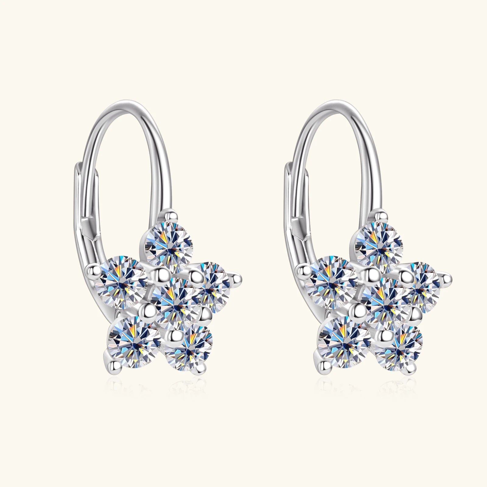 ✨💎 Moissanite Diamond Hoop Earrings 🤍 | White Gold Vermeil S925 Sterling Silver Hoops for Women & Girls 💖 | Sparkly Gorgeous Jewelry