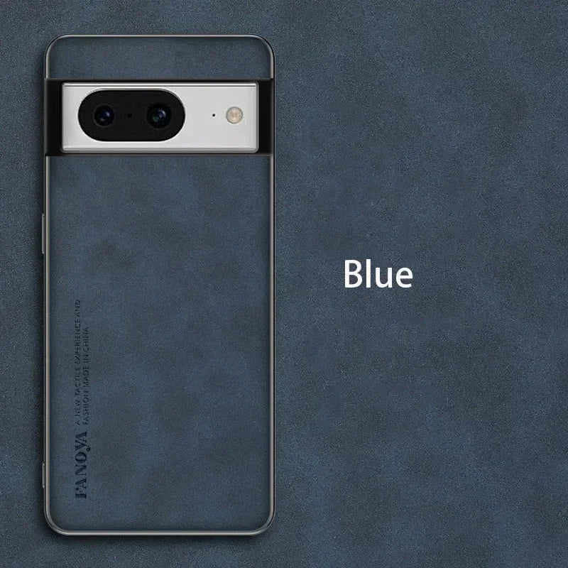 Sheepskin Leather Silicone Bumper Case for Google Pixel Series