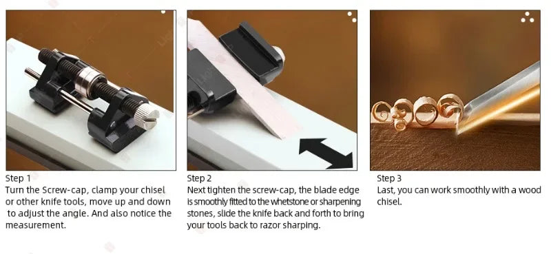 Adjustable Chisel Honing Guide Jig – Carbon Steel Roller Angle Sharpener for Wood Chisels &amp; Plane Irons