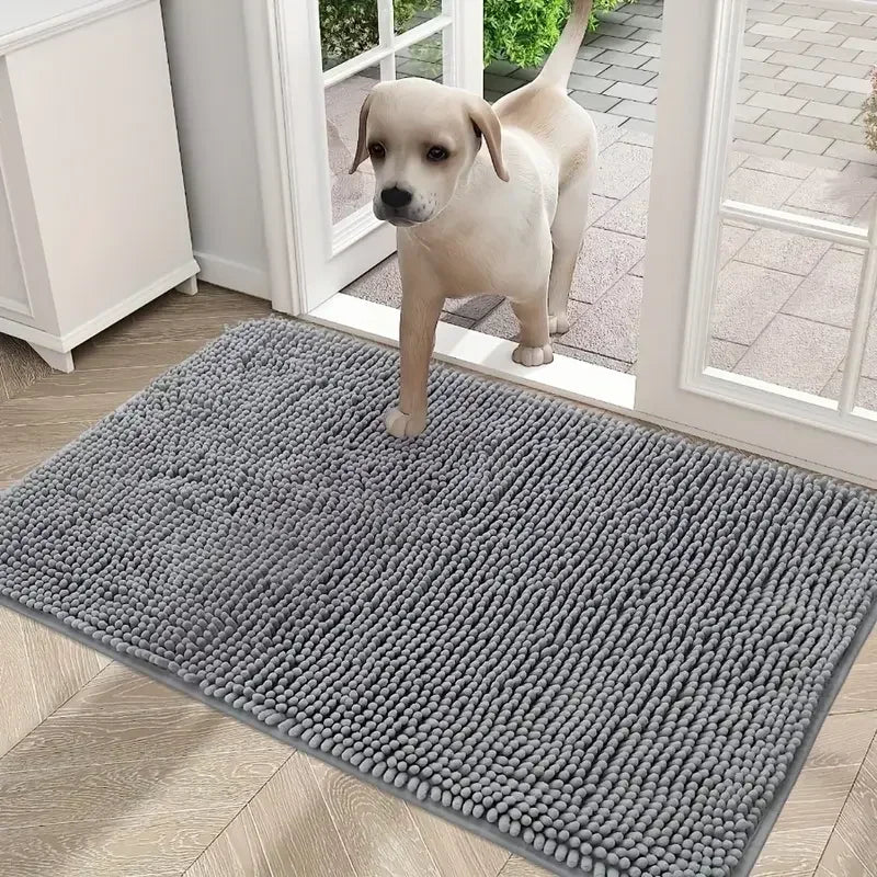 🐾🏠 Absorbent Dog Doormat for Muddy Paws – Non-Slip Microfiber