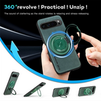 🧲💼📱 Magnetic 360° Metal Ring Leather Case for Google Pixel