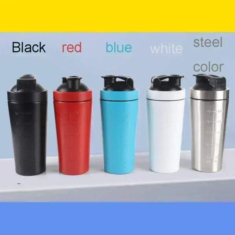 🥤💪 Multi-Color Stainless Steel Sports Shaker Cup – Leakproof