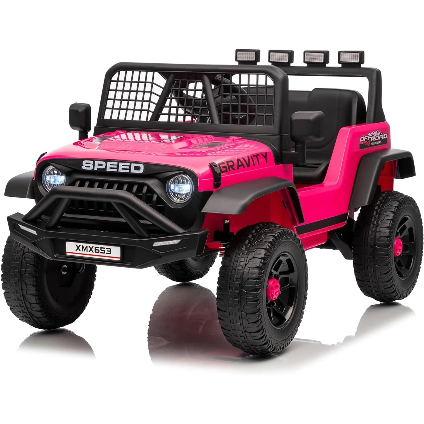 🚙 Electric Ride-On Car for Kids with Remote Control – LED Lights, Bluetooth Music Player, Kids Ride-On Truck Toy for Boys & Girls