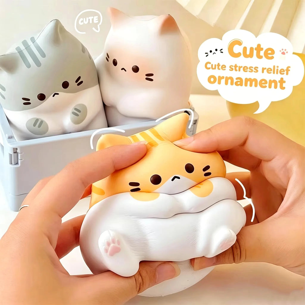 Cute Chubby Cat Squishy Toy – Slow-Rebound PU Sensory Fidget