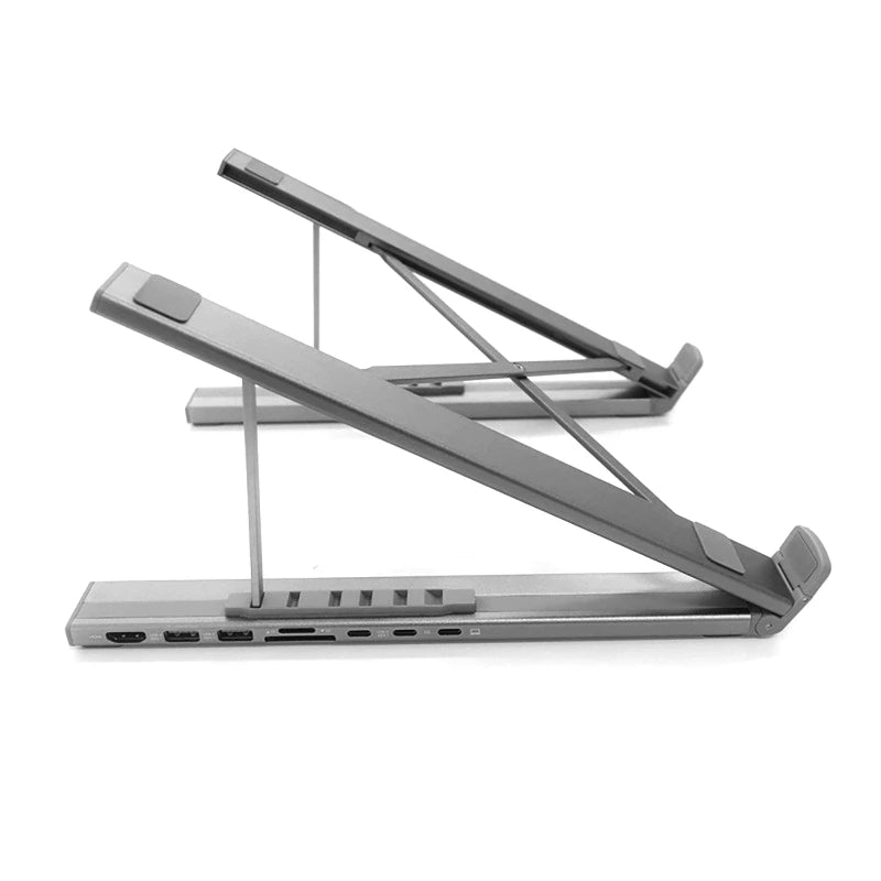 💻🔗 8-in-1 Laptop Stand Docking Station – Aluminum Foldable USB-C Hub