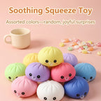 Steamed Bun Squishy Set – Bubble-Blowing Stretchy Sensory Fidget Toy