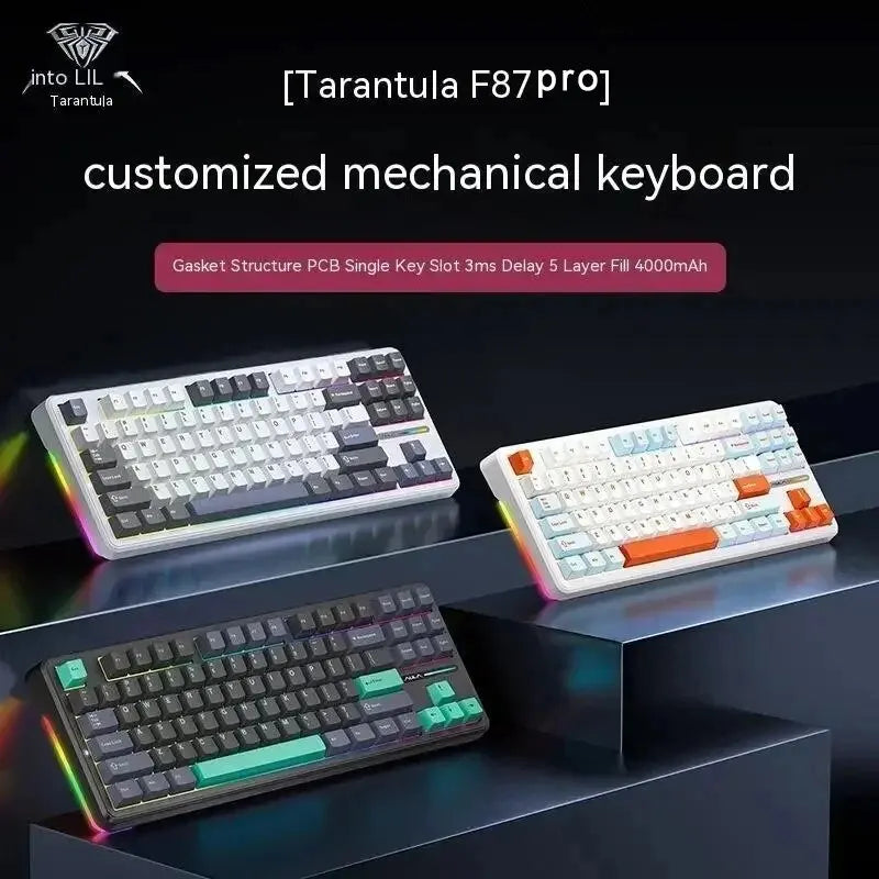 AULA F87 Pro Mechanical Keyboard – Tri-Mode Wireless RGB 87-Key
