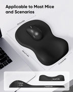 🖱️🖤 Ergonomic Mouse Pad with Wrist Rest – Non-Slip Hard Base