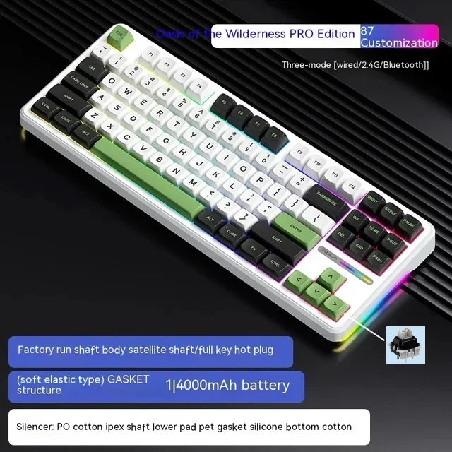 AULA F87 Pro Mechanical Keyboard – Tri-Mode Wireless RGB 87-Key